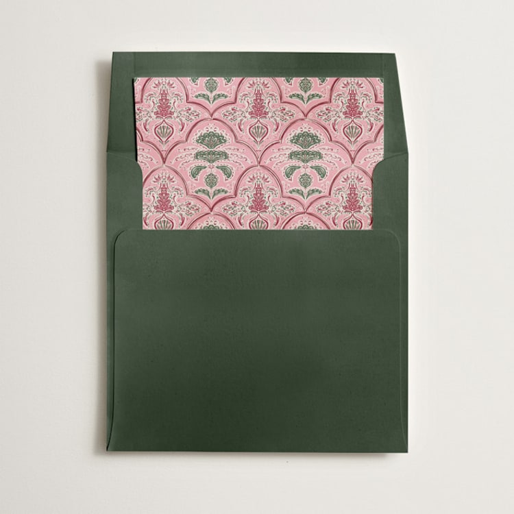 "Morrocan Print" - Slip-In Envelope Liners in Rosewood by Gwen Bedat - Liner in envelope