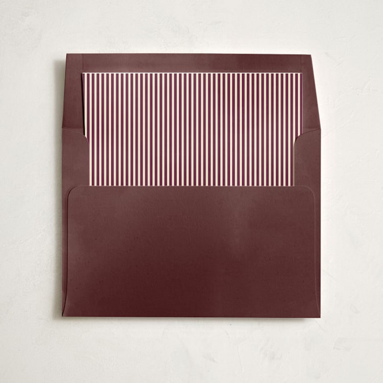 "Pinstripe" - Slip-In Envelope Liners in Burgundy by Olivia Kanaley Inman - Liner in envelope