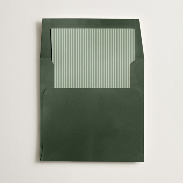 "Pinstripe" - Slip-In Envelope Liners in Sage by Olivia Kanaley Inman - Liner in envelope