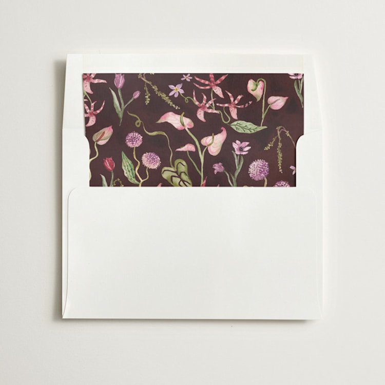 "Florada" - Slip-In Envelope Liners in Merlot by Pati Cascino - Liner in envelope