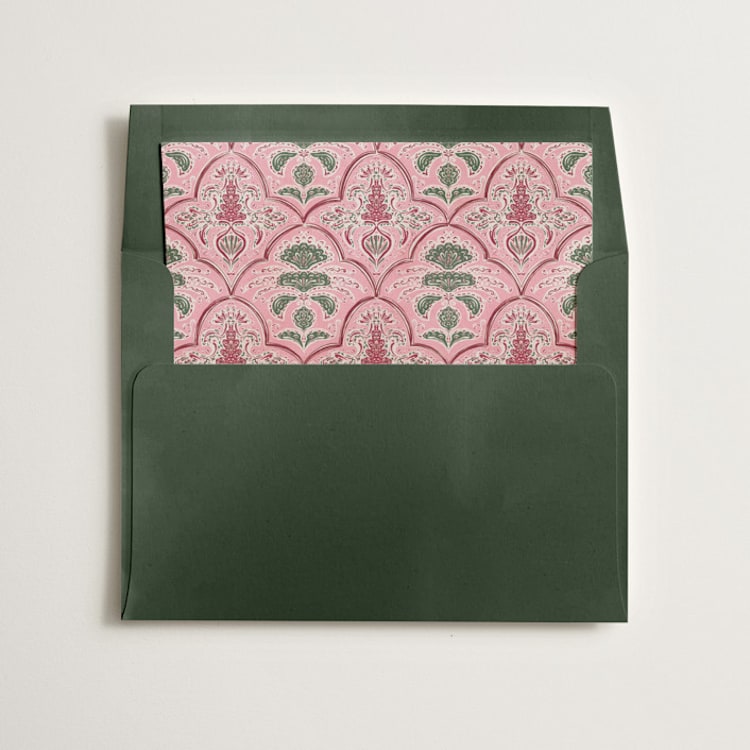 "Morrocan Print" - Slip-In Envelope Liners in Rosewood by Gwen Bedat - Liner in envelope