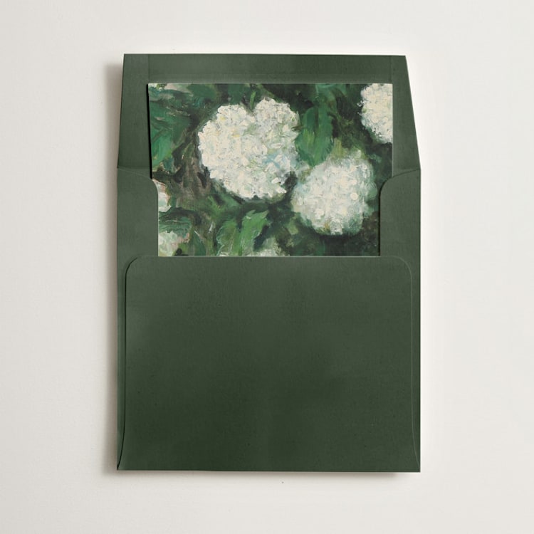 "Hydrangeas" - Slip-In Envelope Liners in Cream by Kate Ahn - Liner in envelope
