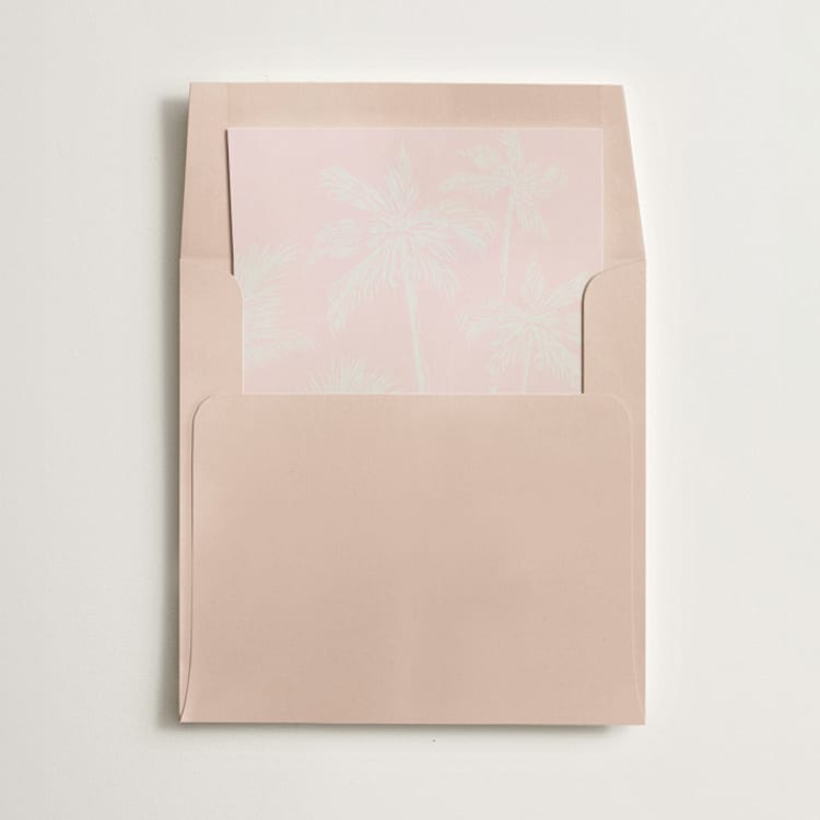 "Palm Trees" - Slip-In Envelope Liners in Peony by Lucrecia Caporale - Liner in envelope