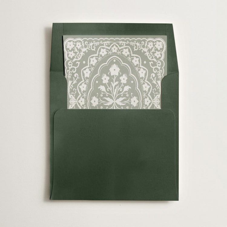 "Written in Romance" - Slip-In Envelope Liners in Antique Sage by Zove Ahhh - Liner in envelope