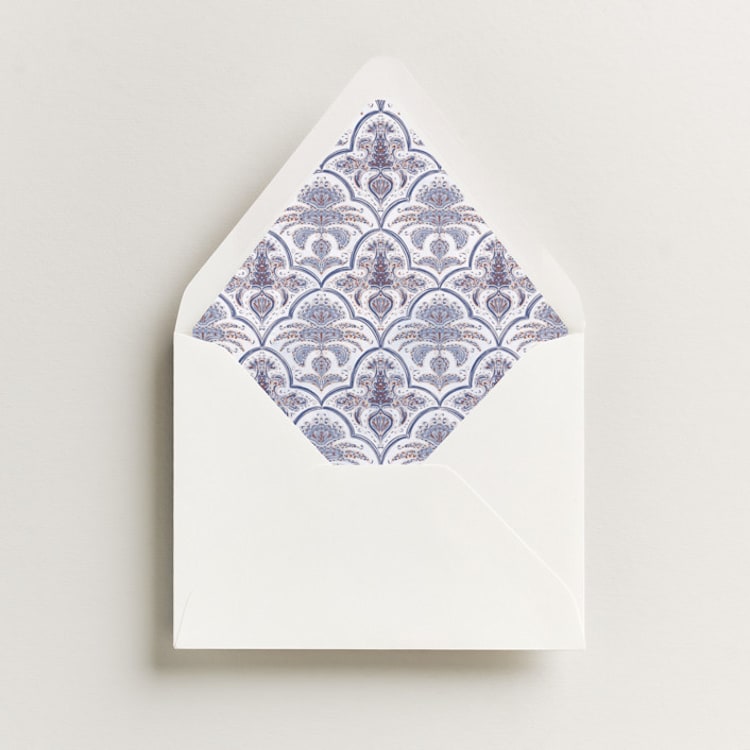 "Morrocan Print" - Slip-In Envelope Liners in Lapis by Gwen Bedat - Liner in envelope