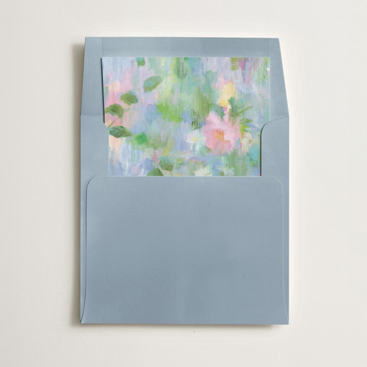 "Ethereal Roses" - Slip-In Envelope Liners in Cloud blue by Sonal Nathwani - Liner in envelope