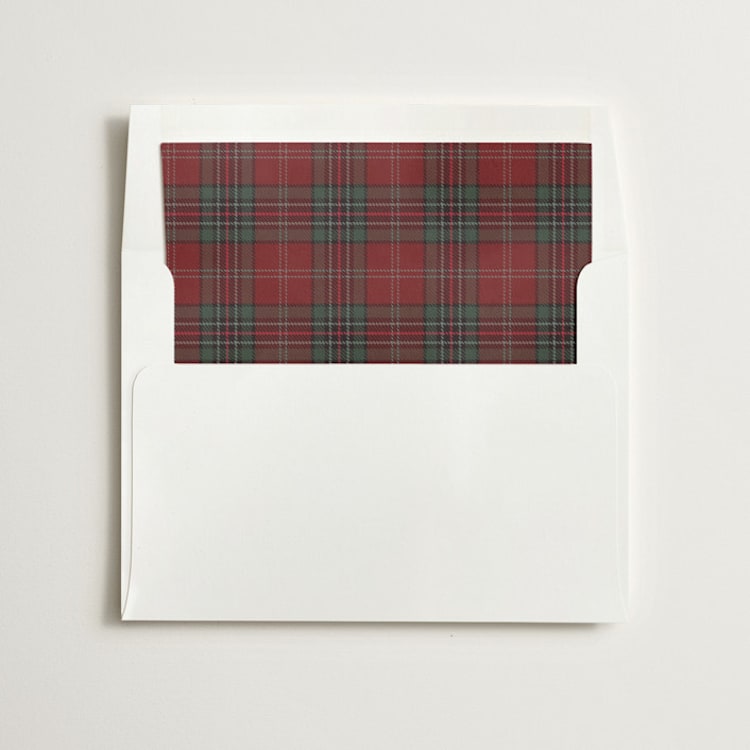 "Plaid collage" - Slip-In Envelope Liners in Berry by Stacey Meacham - Liner in envelope