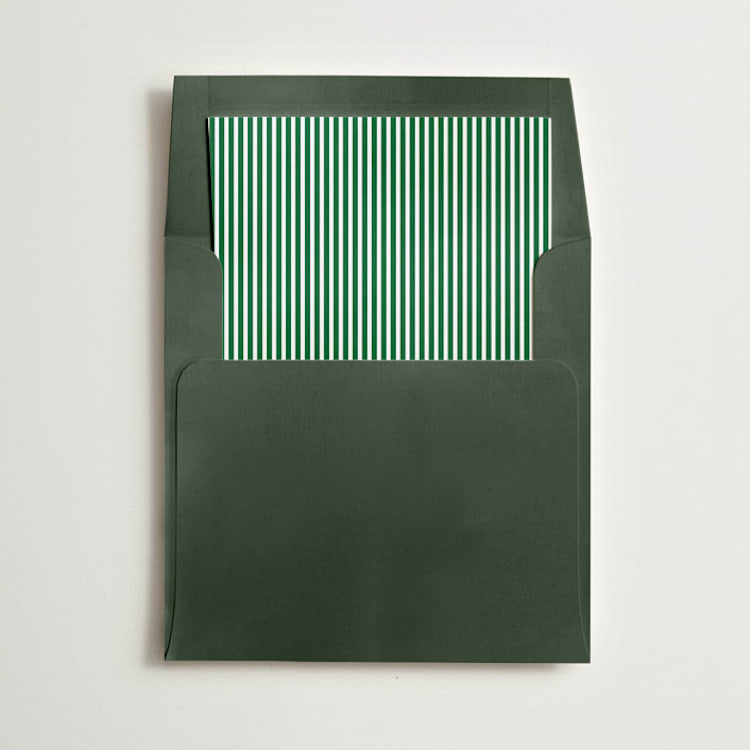 "Pinstripe" - Slip-In Envelope Liners in Forest by Olivia Kanaley Inman - Liner in envelope