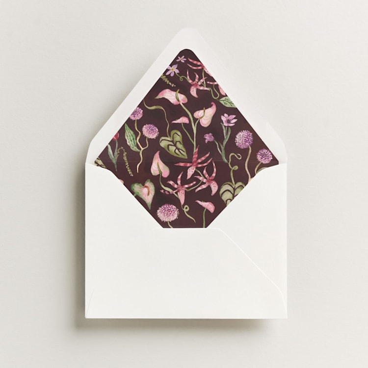 "Florada" - Slip-In Envelope Liners in Merlot by Pati Cascino - Liner in envelope