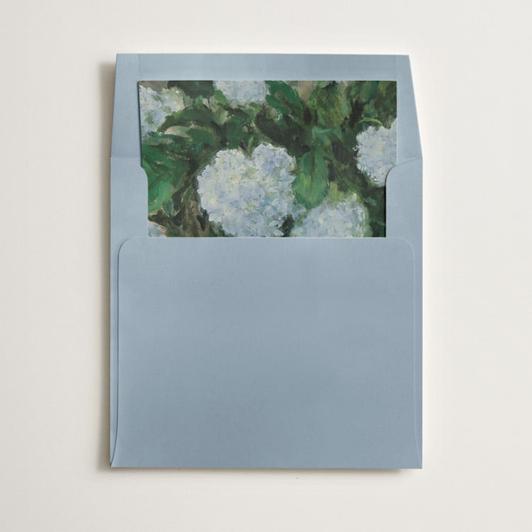 "Hydrangeas" - Slip-In Envelope Liners in Periwinkle by Kate Ahn - Liner in envelope