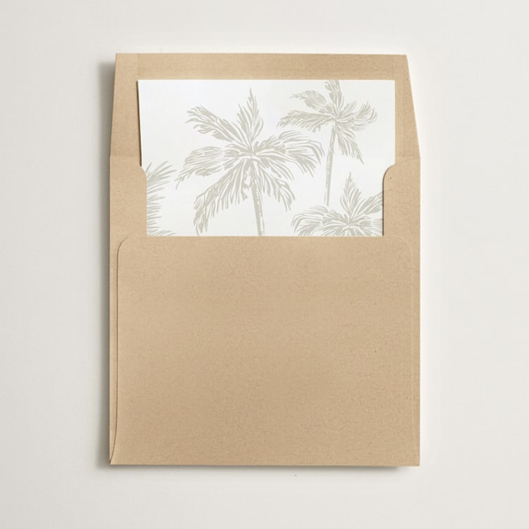 "Palm Trees" - Slip-In Envelope Liners in Cream by Lucrecia Caporale - Liner in envelope