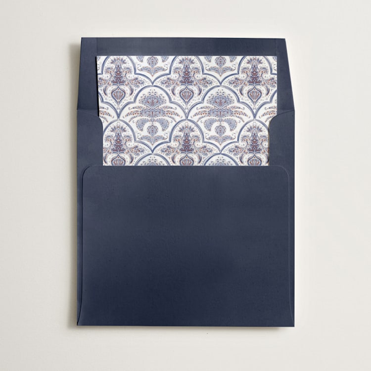 "Morrocan Print" - Slip-In Envelope Liners in Lapis by Gwen Bedat - Liner in envelope