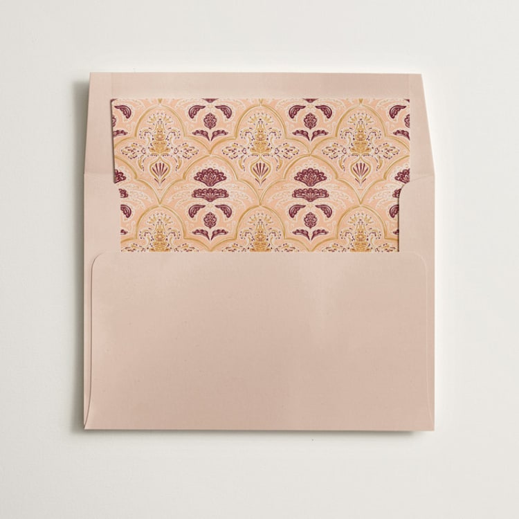 "Morrocan Print" - Slip-In Envelope Liners in Peach by Gwen Bedat - Liner in envelope