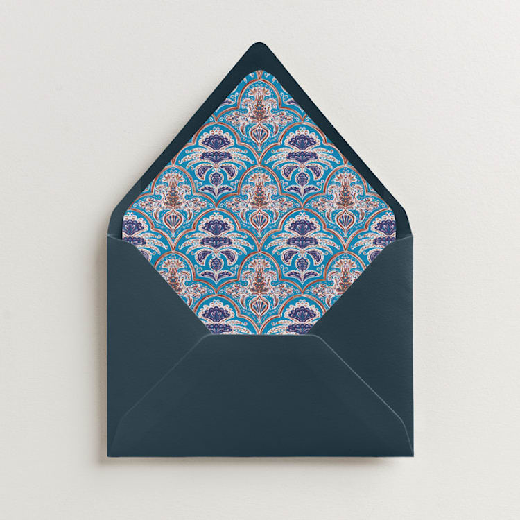 "Morrocan Print" - Slip-In Envelope Liners in Admiral by Gwen Bedat - Liner in envelope