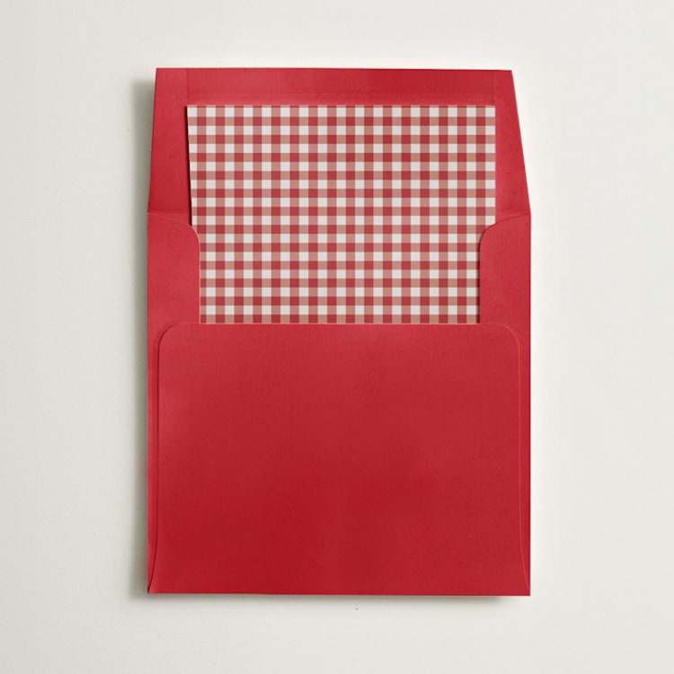 "Gingham" - Slip-In Envelope Liners in Crimson by Minted - Liner in envelope