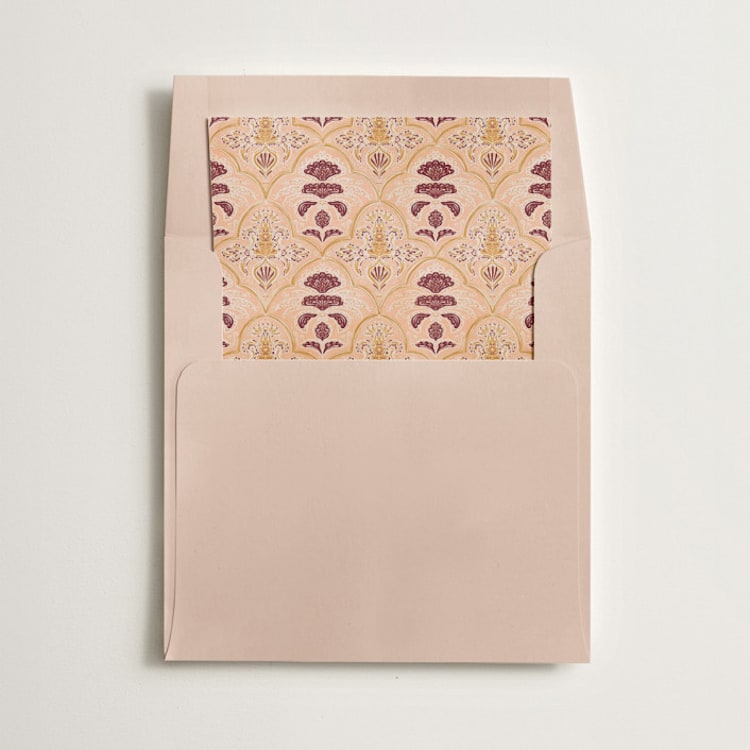 "Morrocan Print" - Slip-In Envelope Liners in Peach by Gwen Bedat - Liner in envelope