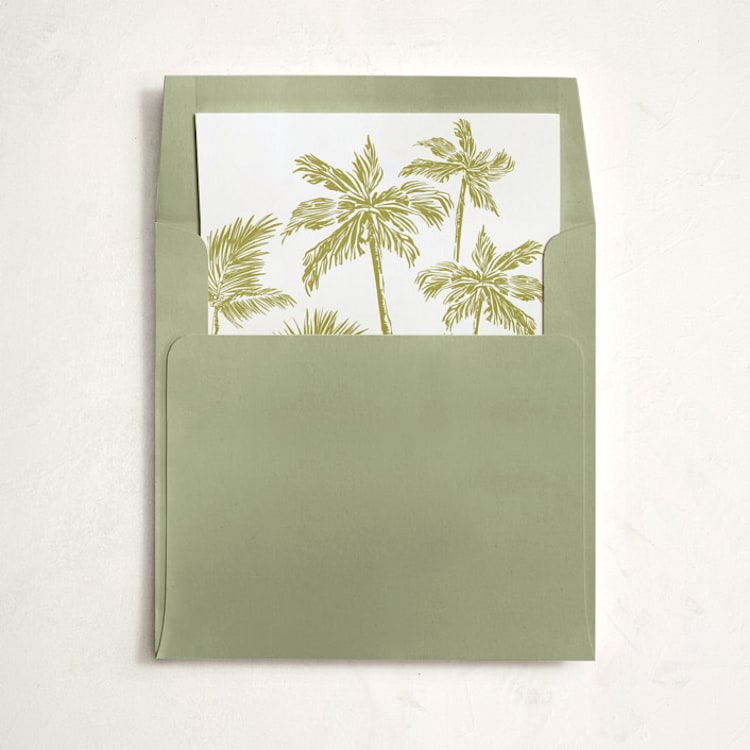 "Palm Trees" - Slip-In Envelope Liners in Pine by Lucrecia Caporale - Liner in envelope