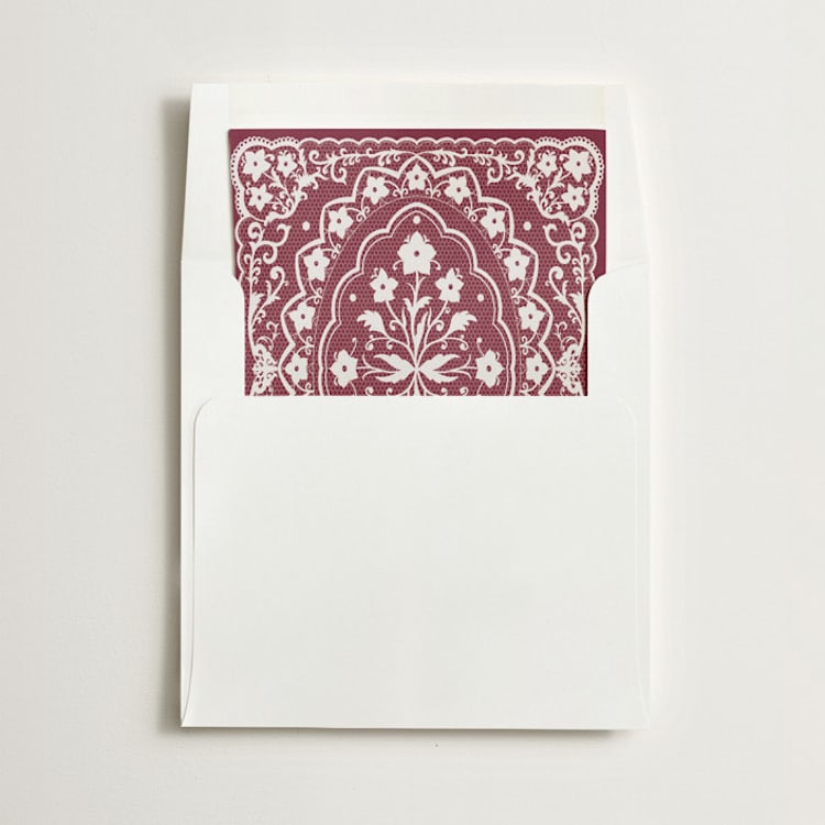 "Written in Romance" - Slip-In Envelope Liners in Burgundy by Zove Ahhh - Liner in envelope