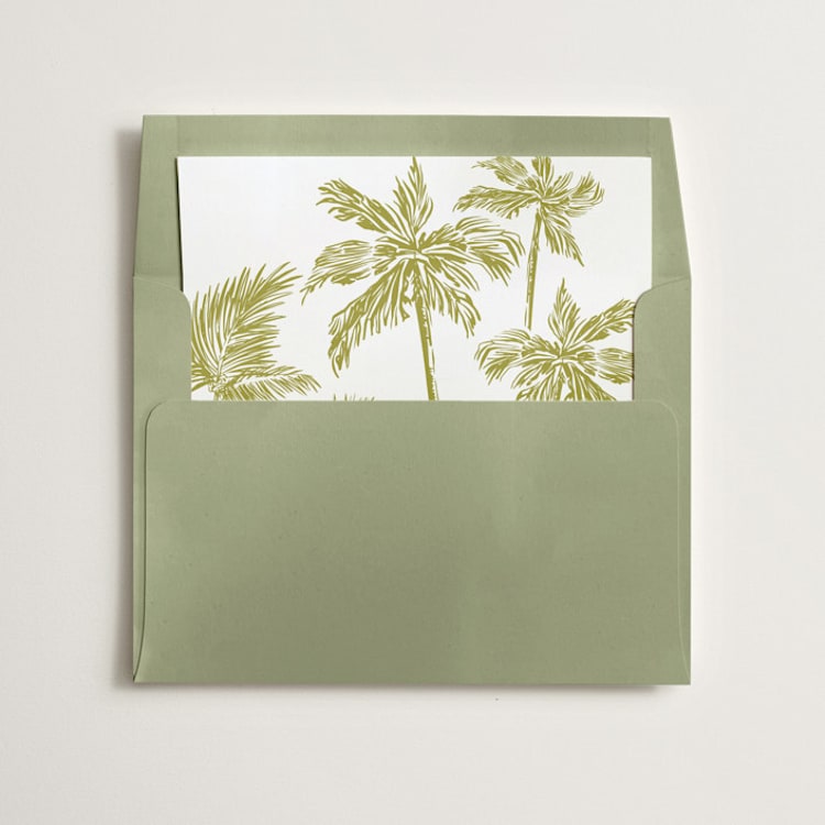 "Palm Trees" - Slip-In Envelope Liners in Pine by Lucrecia Caporale - Liner in envelope