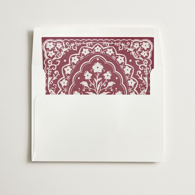 "Written in Romance" - Slip-In Envelope Liners in Burgundy by Zove Ahhh - Liner in envelope