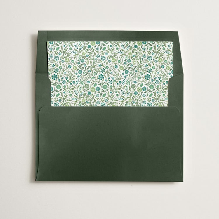 "Ditsy Floral" - Slip-In Envelope Liners in Fern by Paper Sun Studio - Liner in envelope