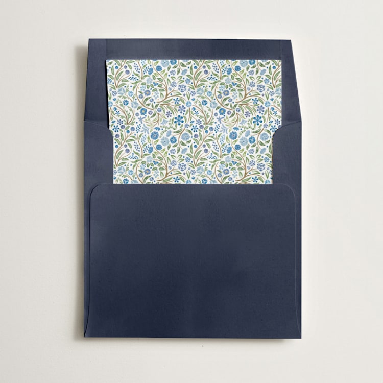"Ditsy Floral" - Slip-In Envelope Liners in Blueberry by Paper Sun Studio - Liner in envelope