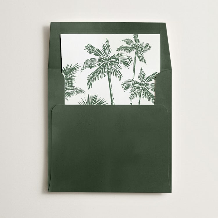 "Palm Trees" - Slip-In Envelope Liners in Forest by Lucrecia Caporale - Liner in envelope