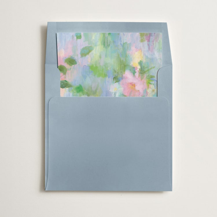 "Ethereal Roses" - Slip-In Envelope Liners in Cloud blue by Sonal Nathwani - Liner in envelope