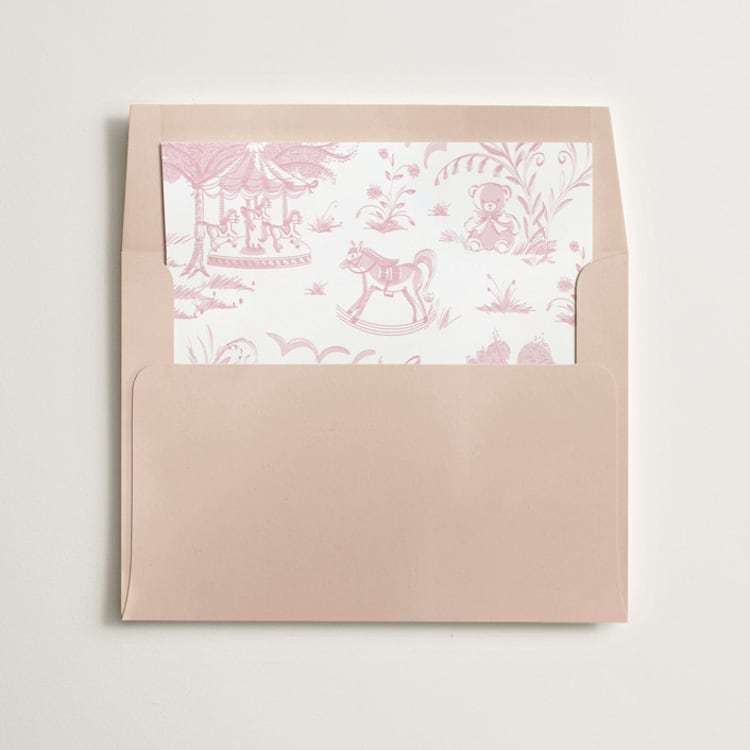 "Baby Toile" - Slip-In Envelope Liners in Blush by Teju Reval - Liner in envelope