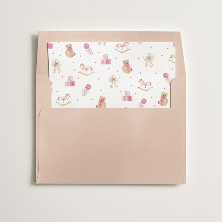 "Tied with a bow" - Slip-In Envelope Liners in Sakura by Sarah Knight - Liner in envelope