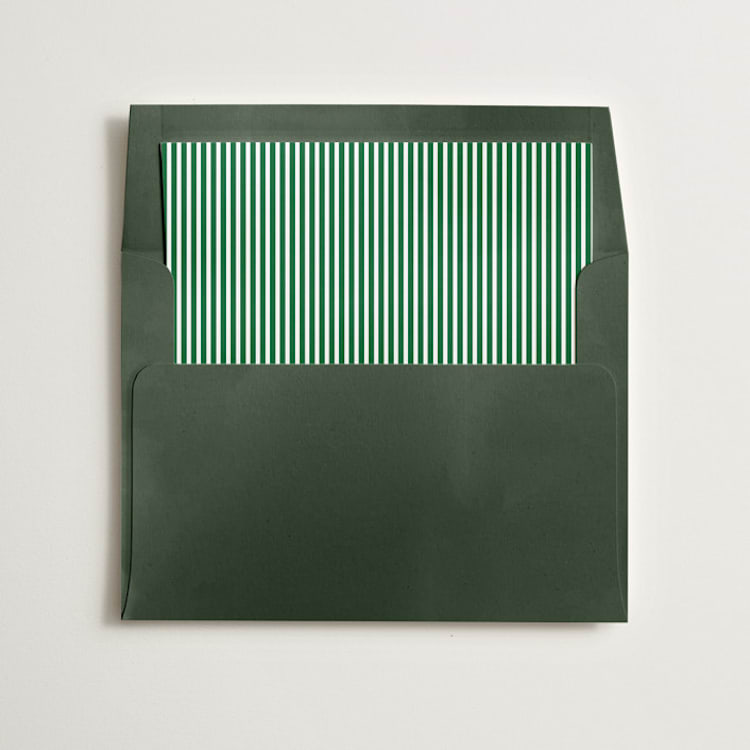 "Pinstripe" - Slip-In Envelope Liners in Forest by Olivia Kanaley Inman - Liner in envelope