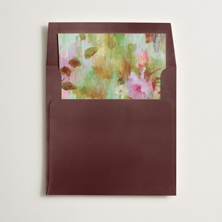 "Ethereal Roses" - Slip-In Envelope Liners in Beetroot by Sonal Nathwani - Liner in envelope