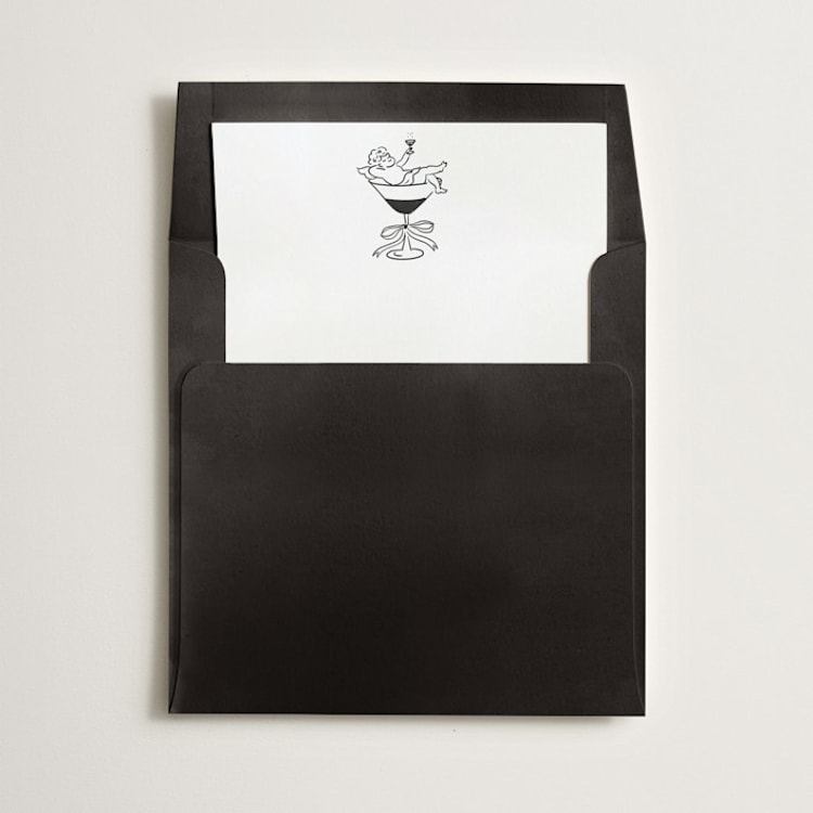 "Olive You" - Slip-In Envelope Liners in Noir by Helena Vitto - Liner in envelope