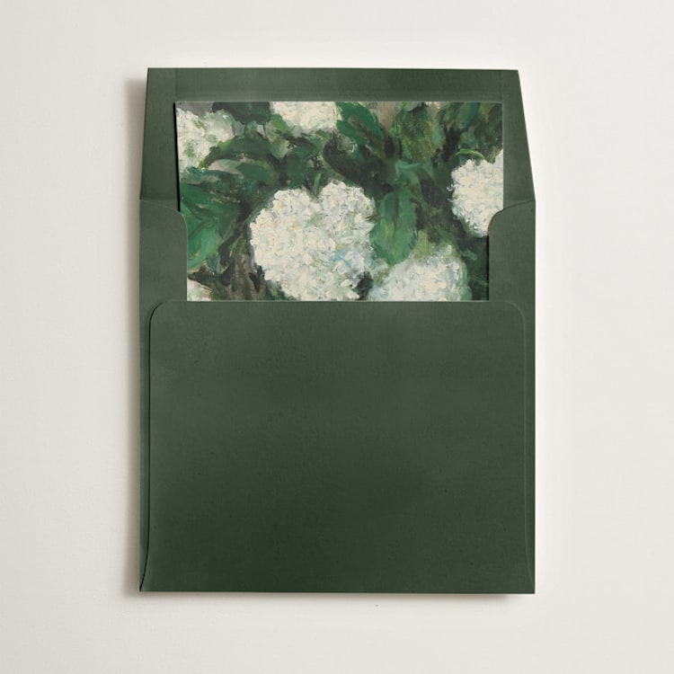 "Hydrangeas" - Slip-In Envelope Liners in Cream by Kate Ahn - Liner in envelope