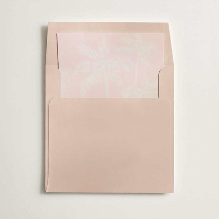 "Palm Trees" - Slip-In Envelope Liners in Peony by Lucrecia Caporale - Liner in envelope