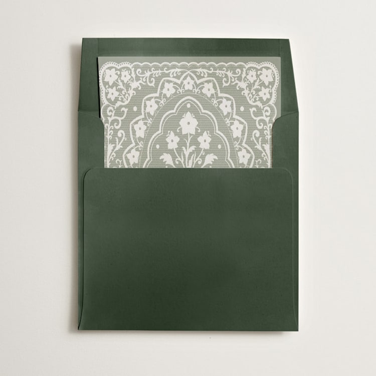 "Written in Romance" - Slip-In Envelope Liners in Antique Sage by Zove Ahhh - Liner in envelope
