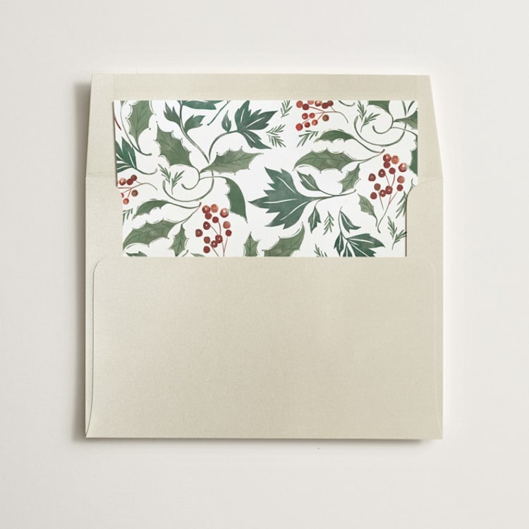 "Christmas wrapping" - Slip-In Envelope Liners in Wreath by Rebecca Durflinger - Liner in envelope