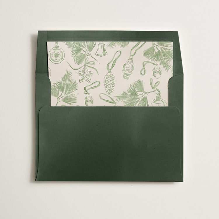 "Ornament Collection" - Slip-In Envelope Liners in Pine by Corinne Malesic - Liner in envelope