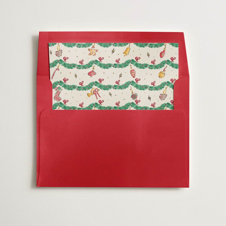 "Oh Christmas Tree" - Slip-In Envelope Liners in Cookie Dough by Sarah Rosenthal - Liner in envelope