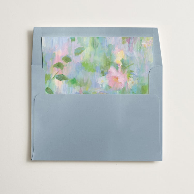 "Ethereal Roses" - Slip-In Envelope Liners in Cloud blue by Sonal Nathwani - Liner in envelope