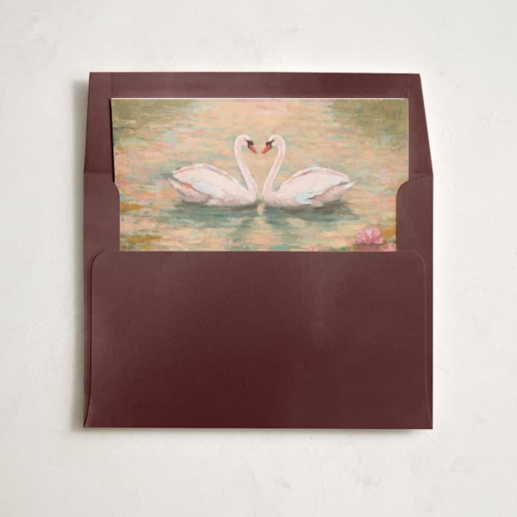 "Swans" - Slip-In Envelope Liners in Sage by Wendy Keller - Liner in envelope