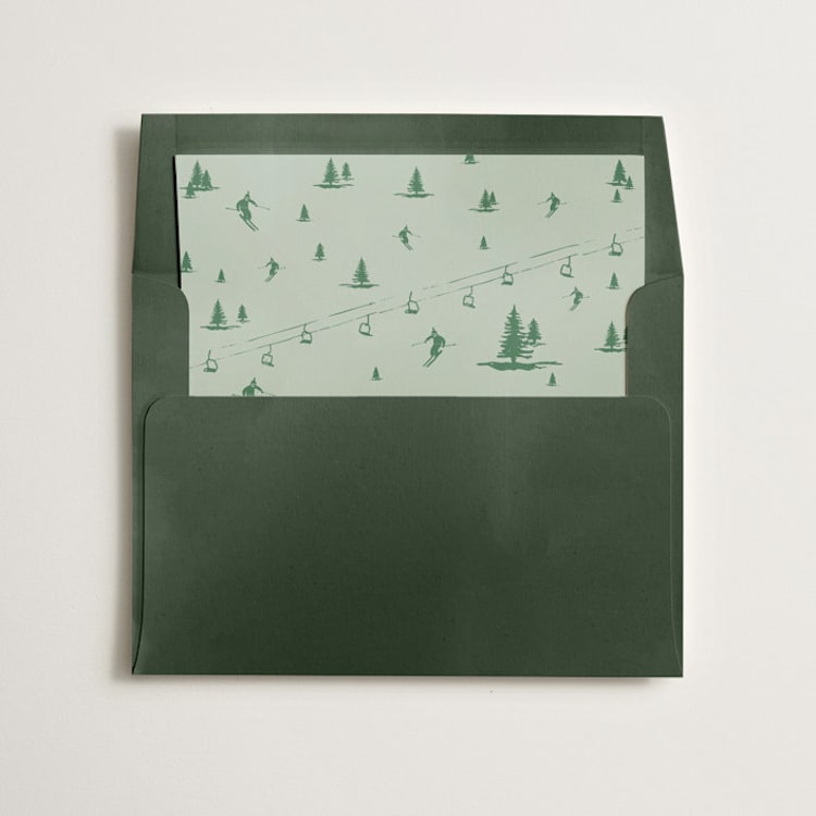 "Ski Time" - Slip-In Envelope Liners in Sage by Jen Ramsey - Liner in envelope
