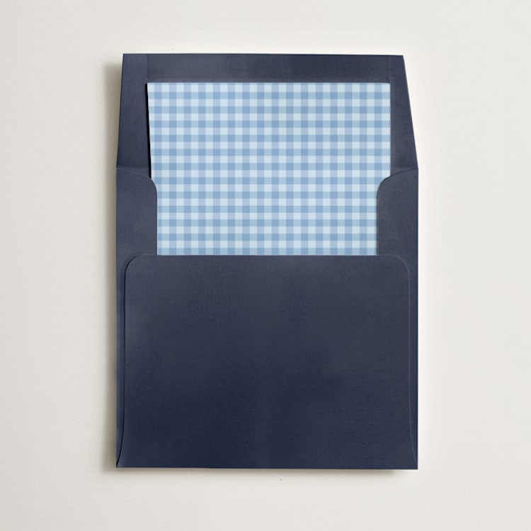 "Gingham" - Slip-In Envelope Liners in Royal by Minted - Liner in envelope