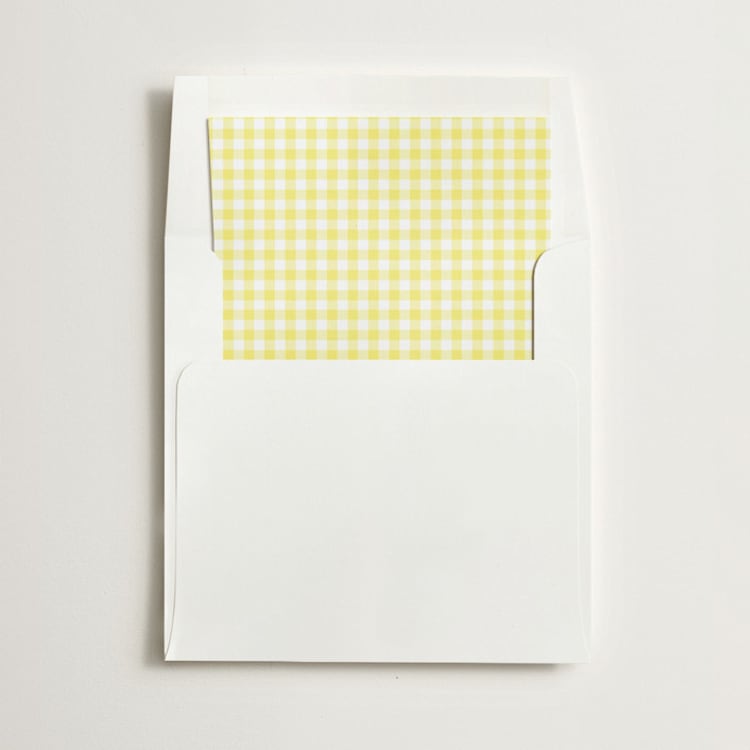 "Gingham" - Slip-In Envelope Liners in Sunshine by Minted - Liner in envelope