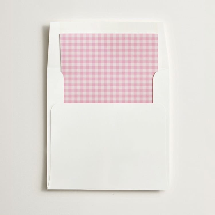 "Gingham" - Slip-In Envelope Liners in Peony by Minted - Liner in envelope
