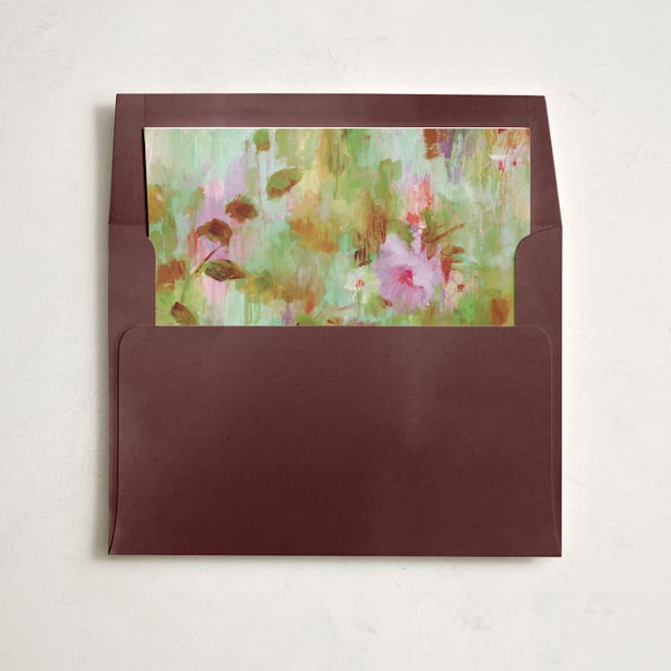 "Ethereal Roses" - Slip-In Envelope Liners in Beetroot by Sonal Nathwani - Liner in envelope