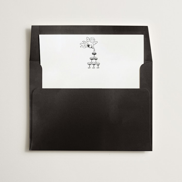 "Love on Tap" - Slip-In Envelope Liners in Noir by Helena Vitto - Liner in envelope