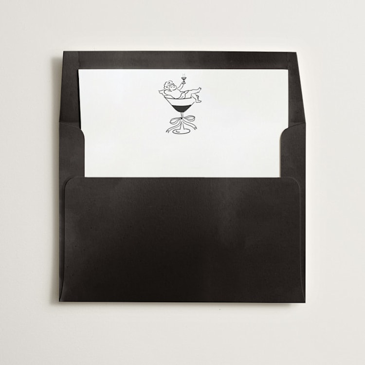 "Olive You" - Slip-In Envelope Liners in Noir by Helena Vitto - Liner in envelope