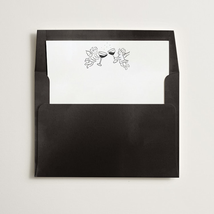 "Cin Cin" - Slip-In Envelope Liners in Noir by Helena Vitto - Liner in envelope