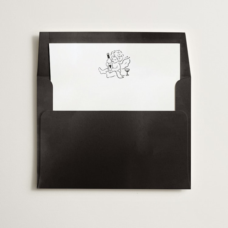 "Wine Not?" - Slip-In Envelope Liners in Noir by Helena Vitto - Liner in envelope